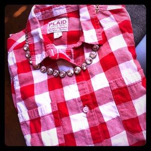 Red and White Plaid Flannel